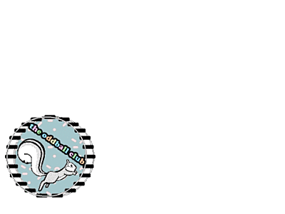 A playful squirrel performing a flip in a rainbow pastel-colored hamster wheel with the Oddball Club logo displayed prominently.