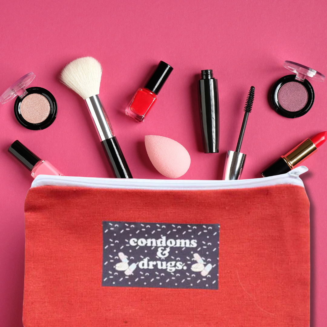 Condoms & Drugs Funny money wallet and make up bag