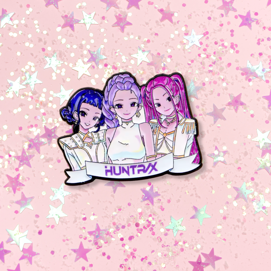 HUNTR/X Rumi, Mira, Zoey K-Pop Demon Hunter - Anime Fan Art Collectible Enamel Pin or Broch