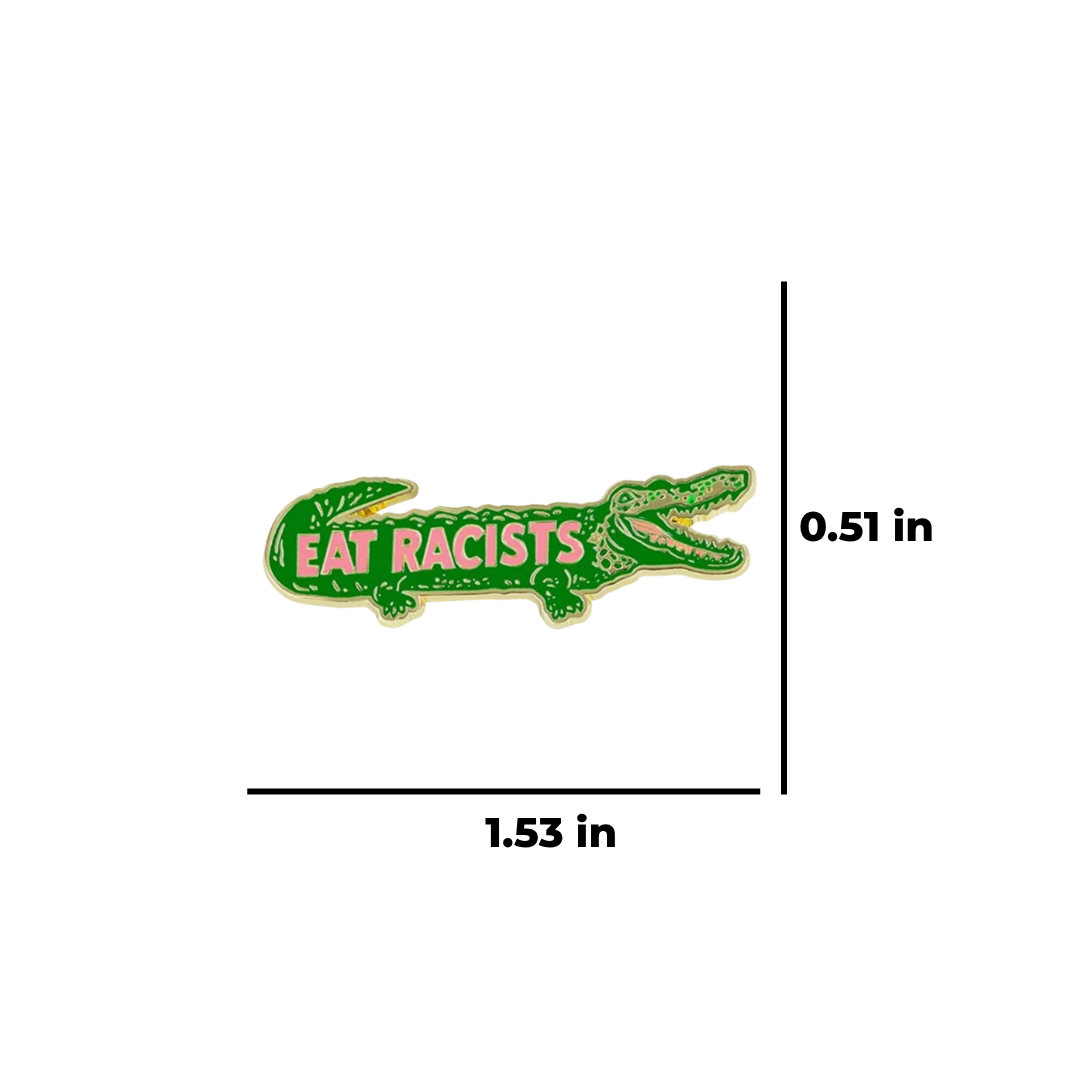 Statement Alligator Enamel Pin Anti-Racism Social Justice Activist Brooch Unique Political Lapel Pin for Protest & Solidarity