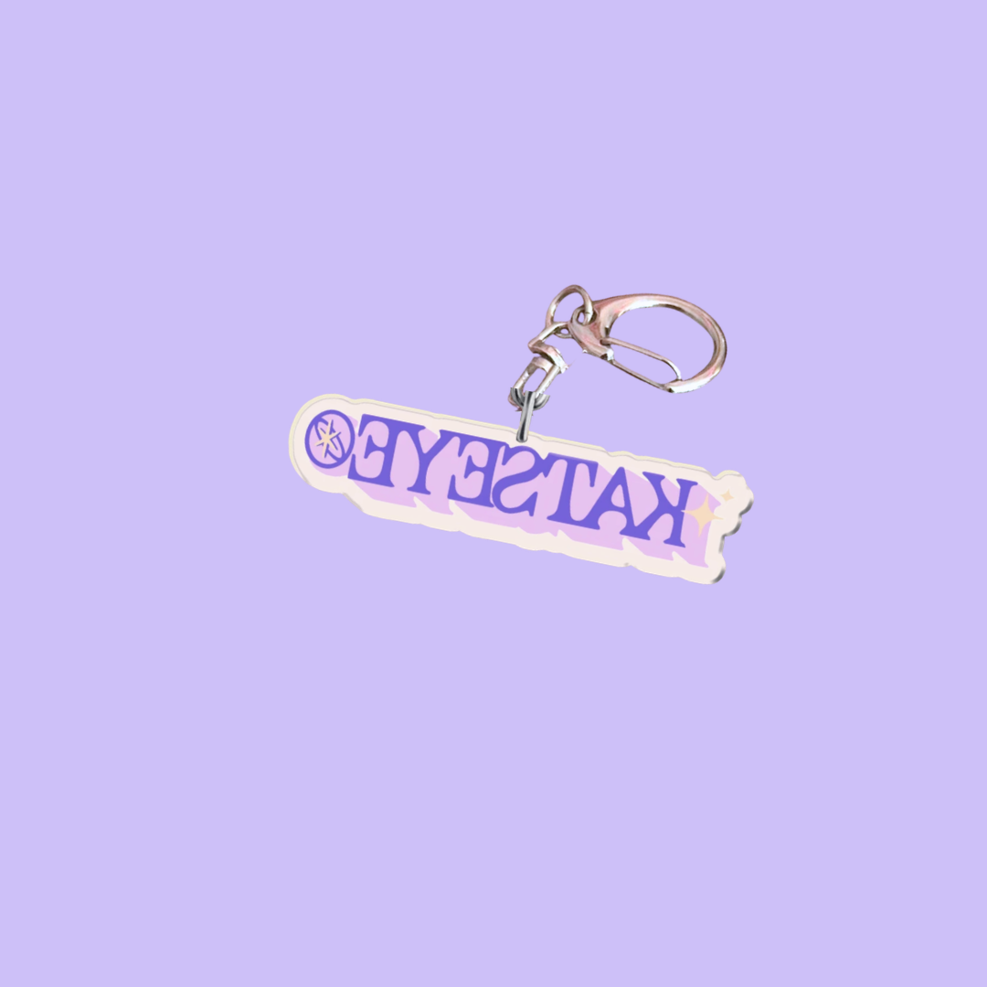 Global Katseye K-Pop Girl Group Star Purple Eye with a Cute Y2K Aesthetic Acrylic Keychain Soft Is Strong Inspired Charm