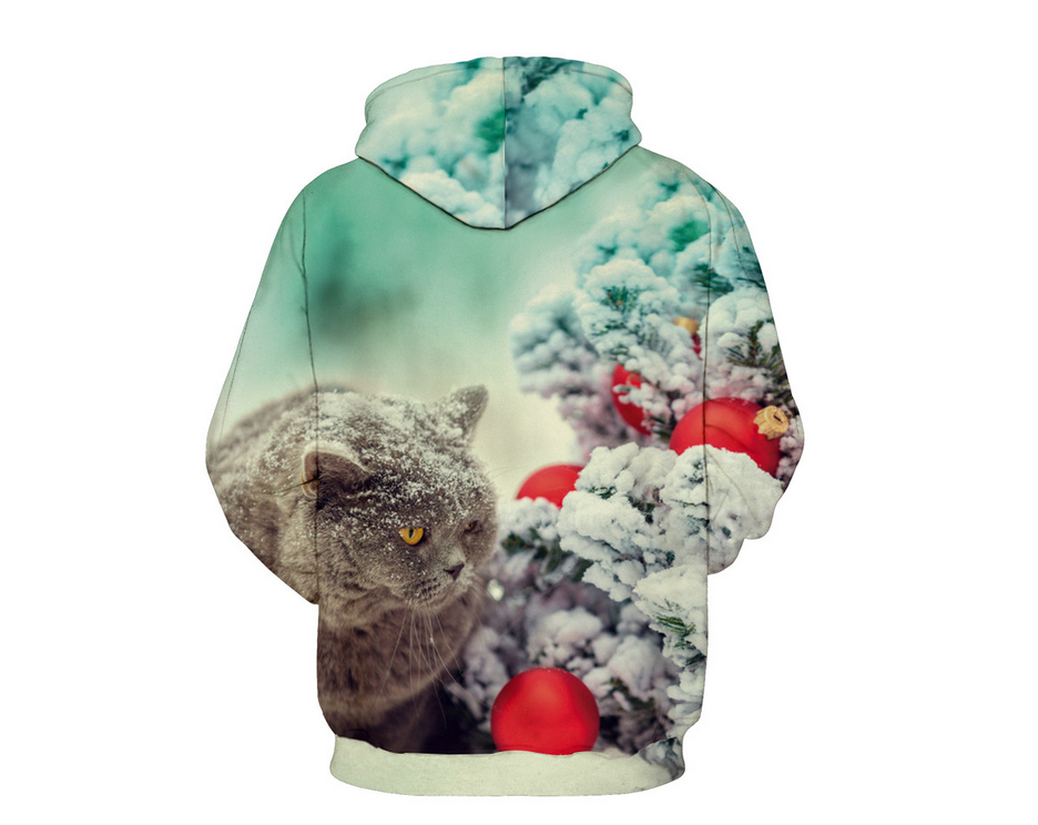 Christmas Pudding Cat Hoodie