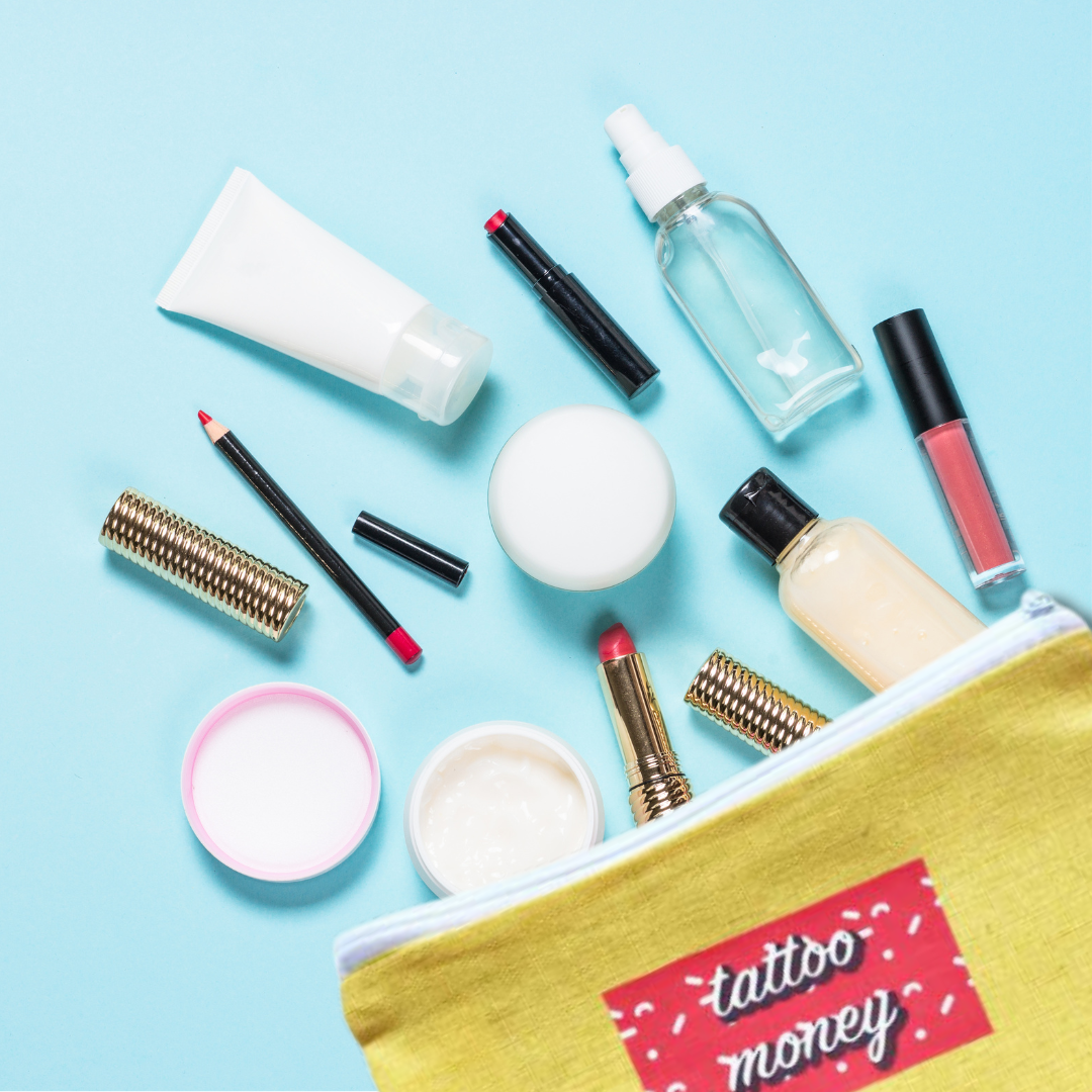Tattoo money wallet and make up bag