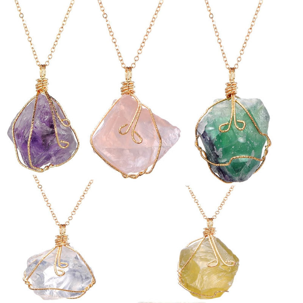 Handmade Wire Stone Necklaces