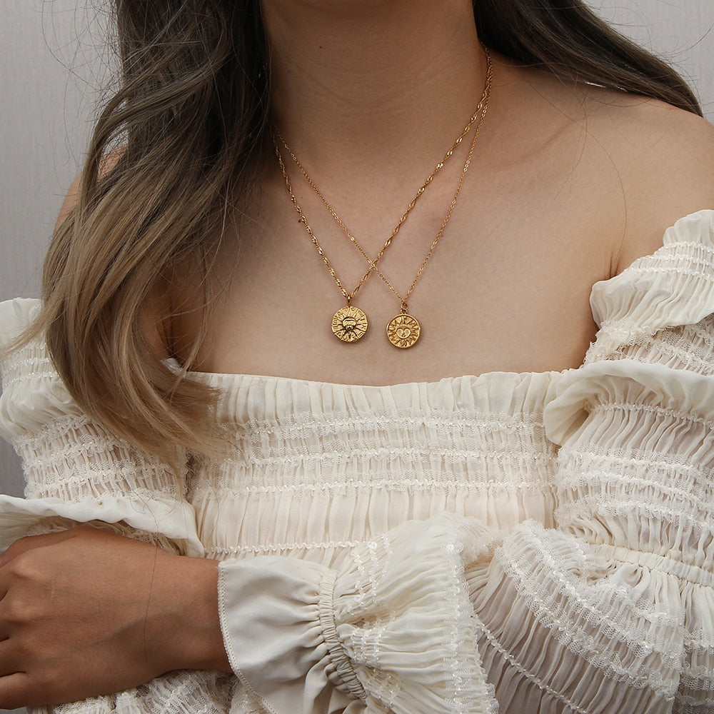 Sun Coin Necklace Necklace