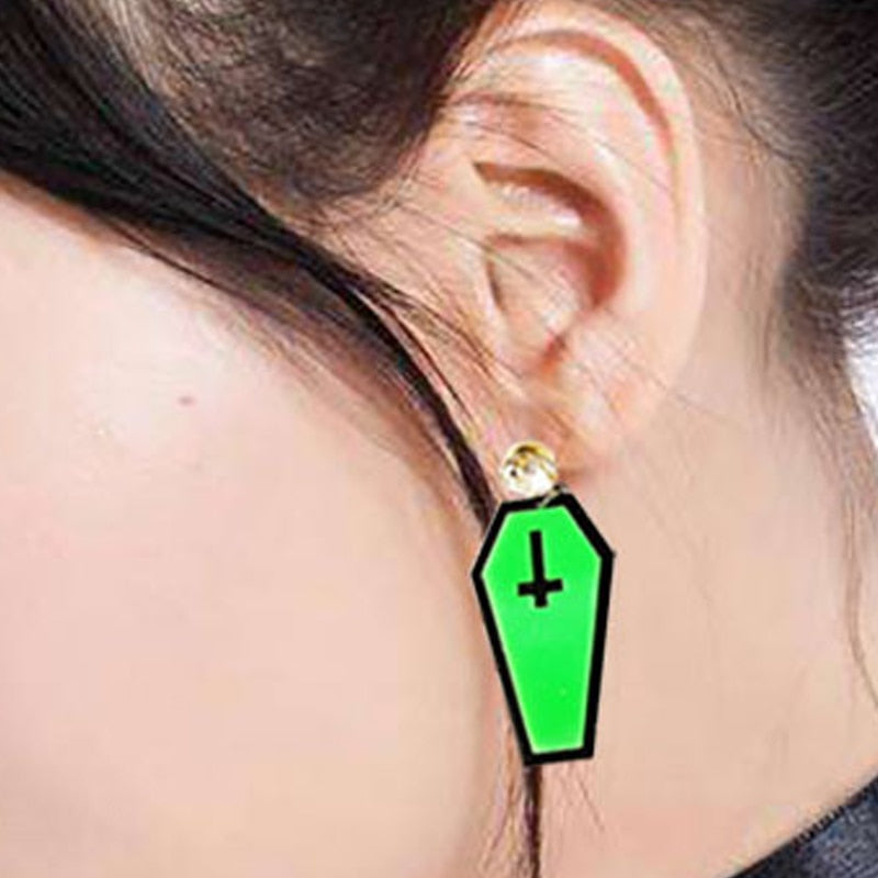 Vampire Coffin Drop Earrings