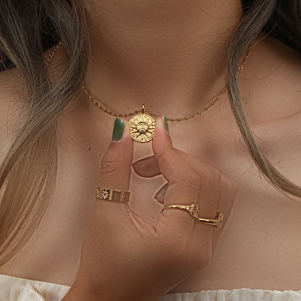 Sun Coin Necklace Necklace