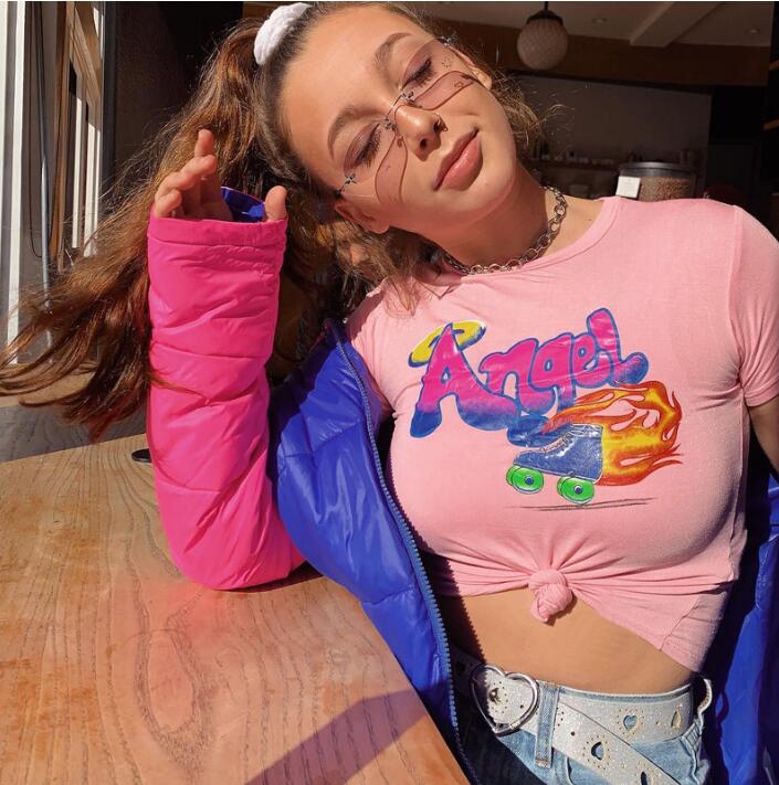 Y2K Angel Crop Tee