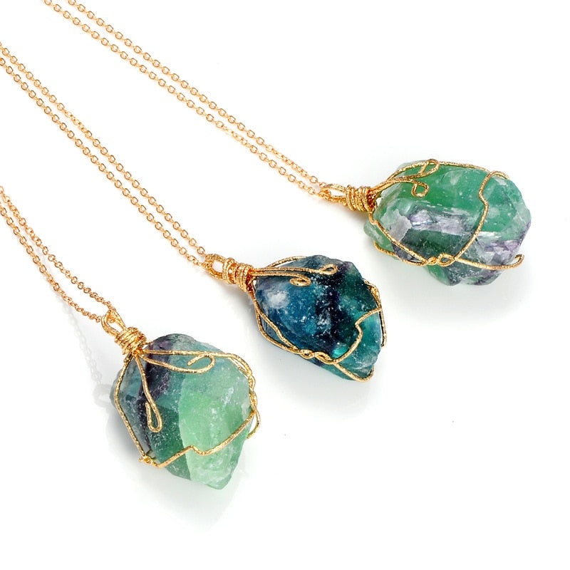 Handmade Wire Stone Necklaces