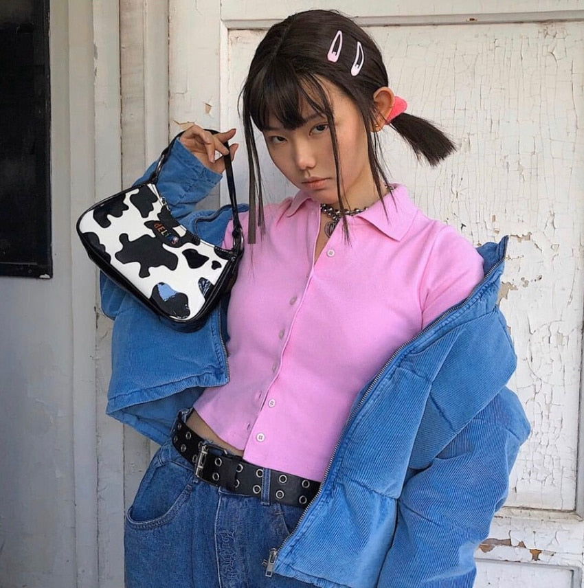 Vintage Delia's Cow Print Bag