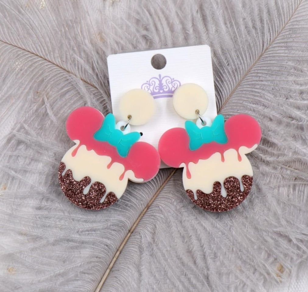 Mouse Glitter Ice Cream Earrings