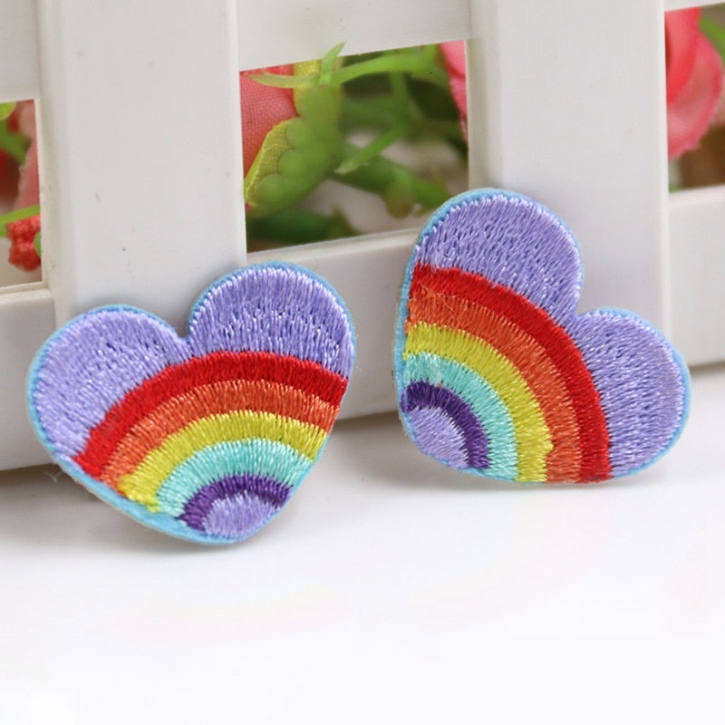 Cute Vintage Rainbow Heart Patch
