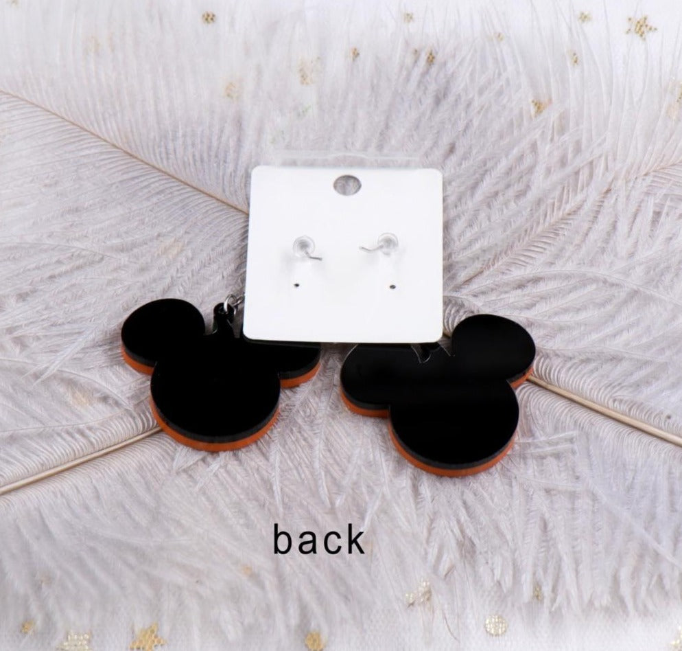 Halloween Pumpkin Mouse Dangle Earrings