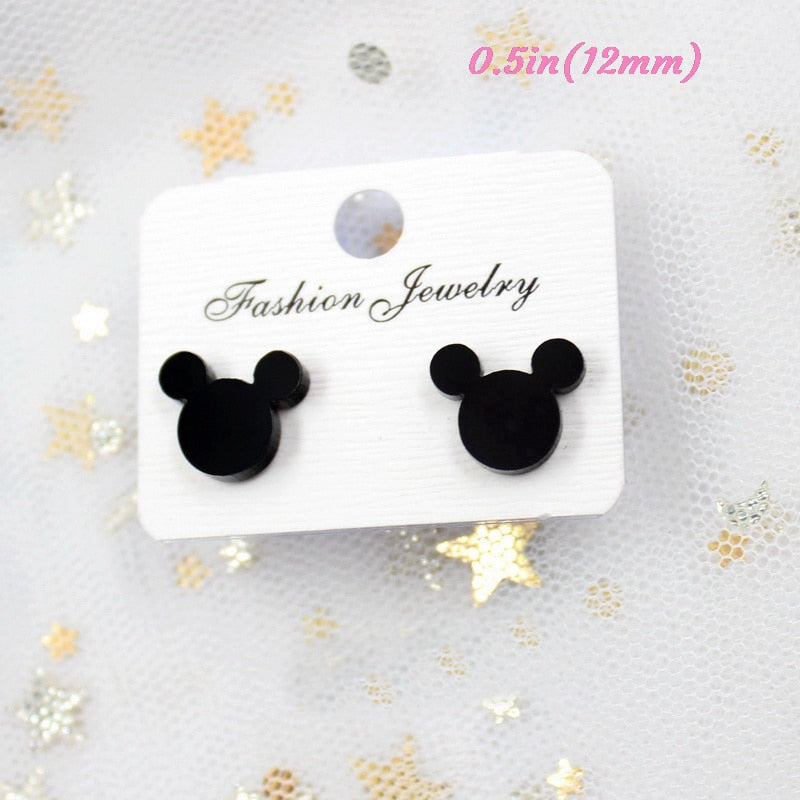 Mini Glitter Acrylic Mouse Stud Earrings