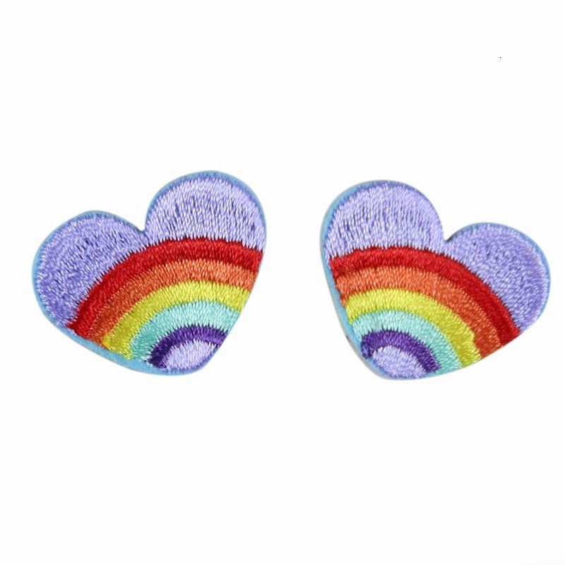 Cute Vintage Rainbow Heart Patch