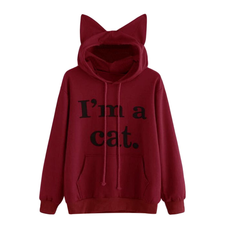 Cat Ear Hoodie I AM A CAT