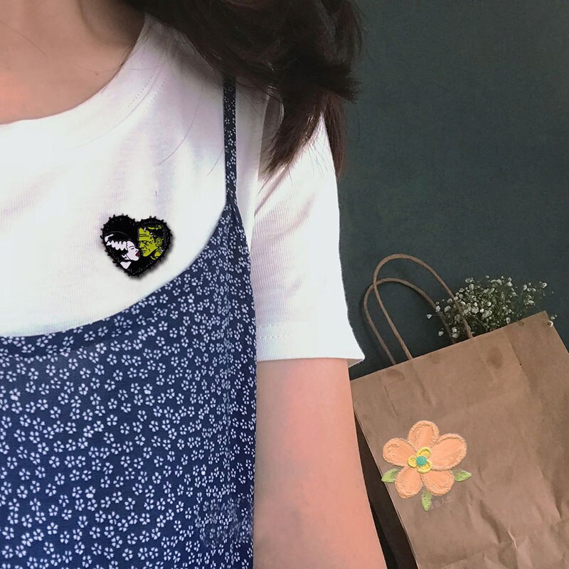 Bride & Frankenstein Pin
