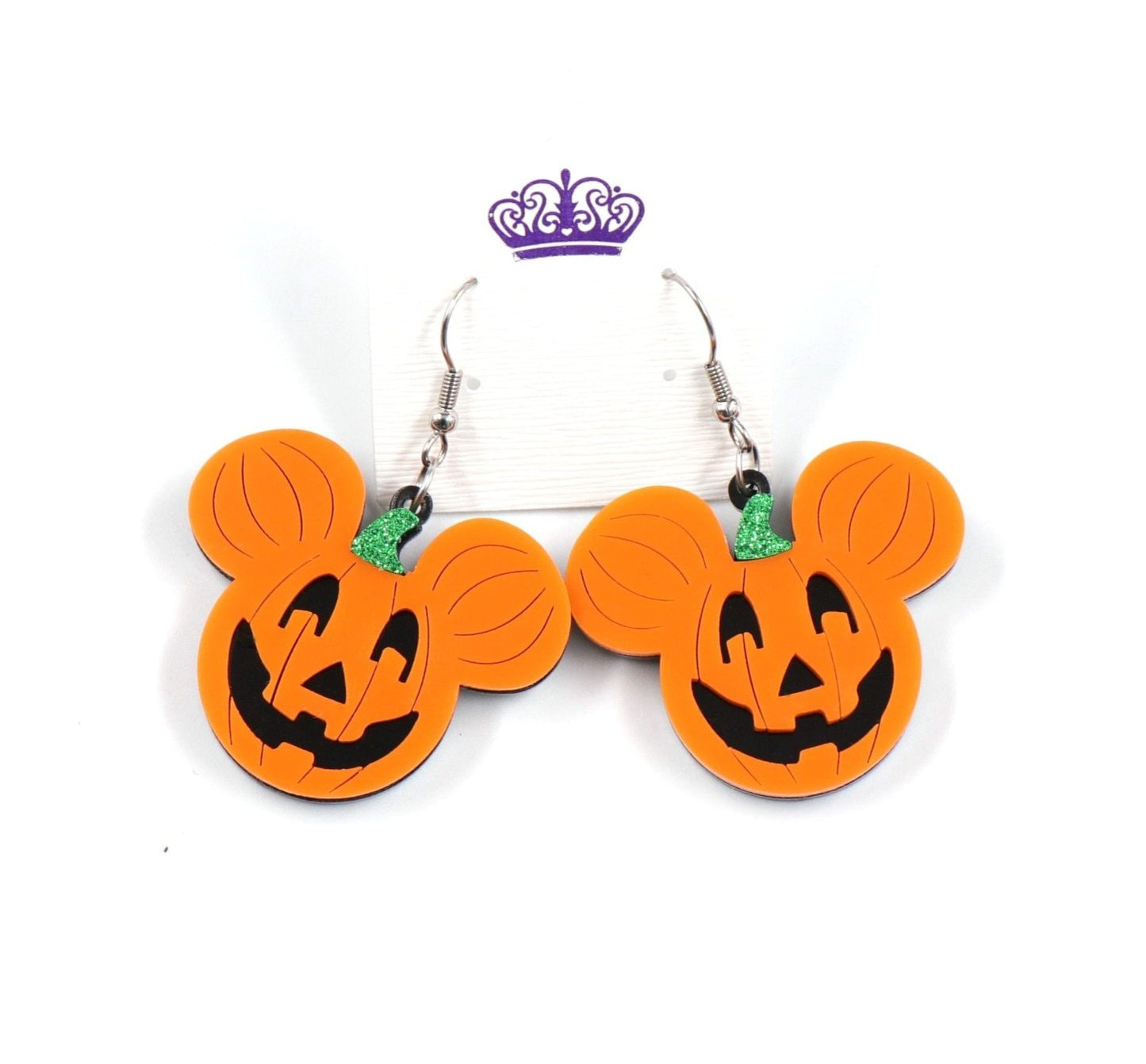 Halloween Pumpkin Mouse Dangle Earrings