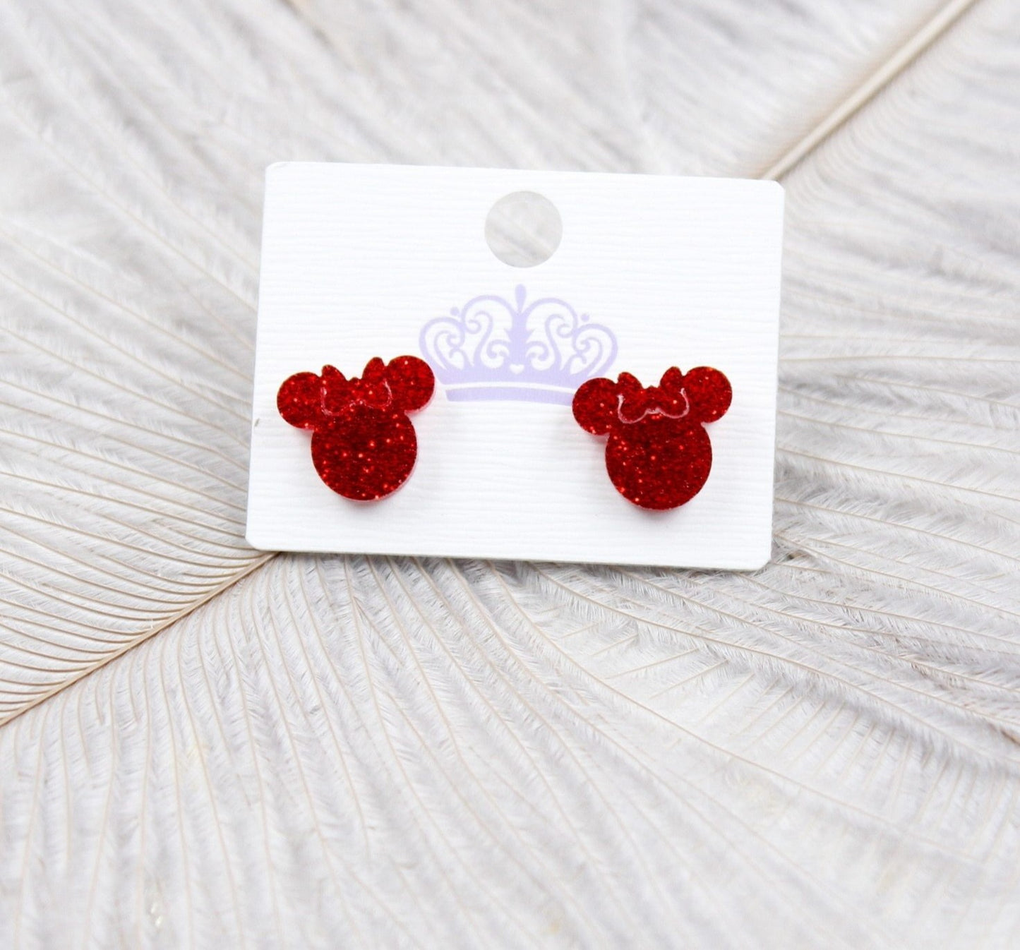 Mini Glitter Acrylic Mouse Stud Earrings
