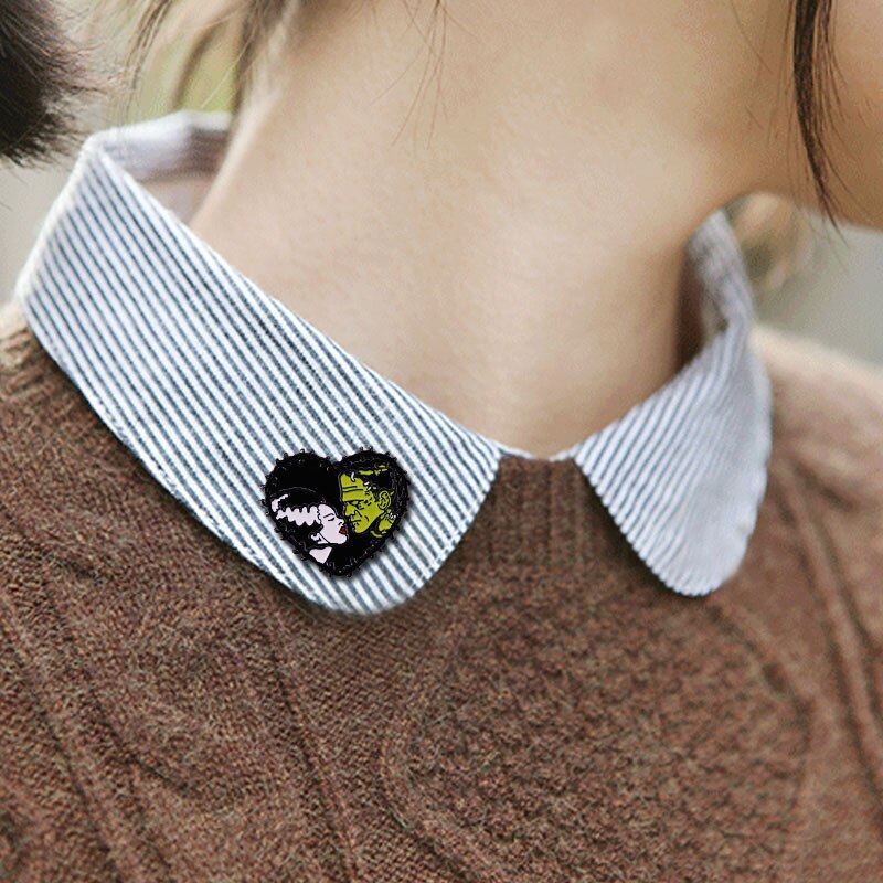 Bride & Frankenstein Pin