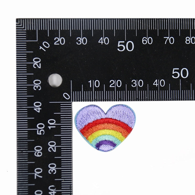 Cute Vintage Rainbow Heart Patch