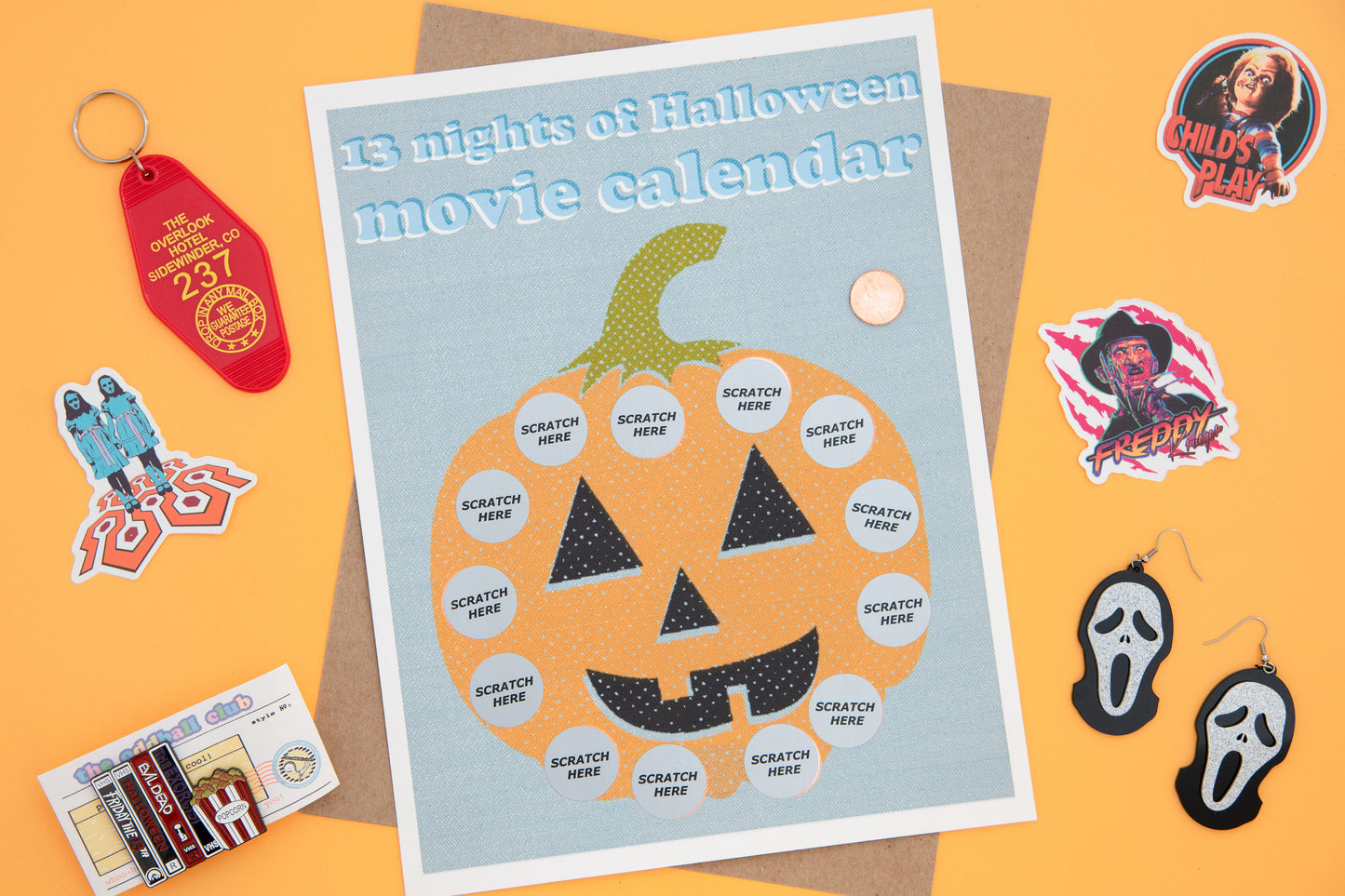 13 Nights of Halloween Scratch off "Advent" Movie Print