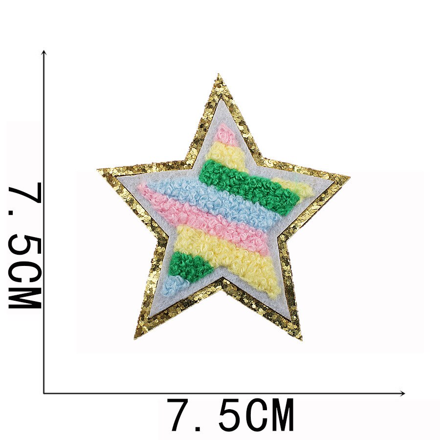Chenille Embroidery Glitter Patches