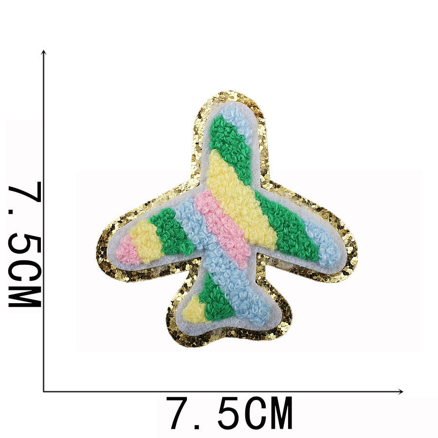 Chenille Embroidery Glitter Patches