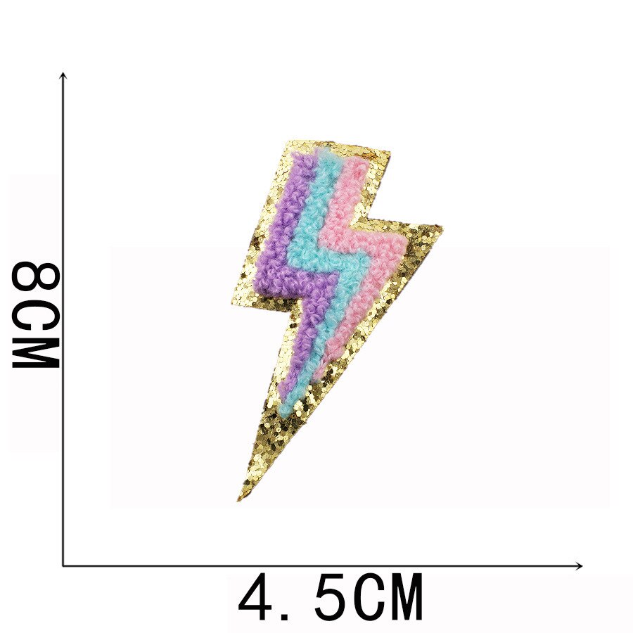 Chenille Embroidery Glitter Patches