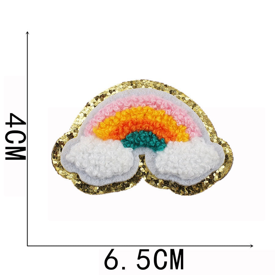 Chenille Embroidery Glitter Patches