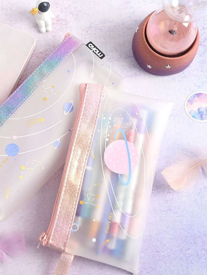Planet and Stars money wallet, pencil case, and make up bag