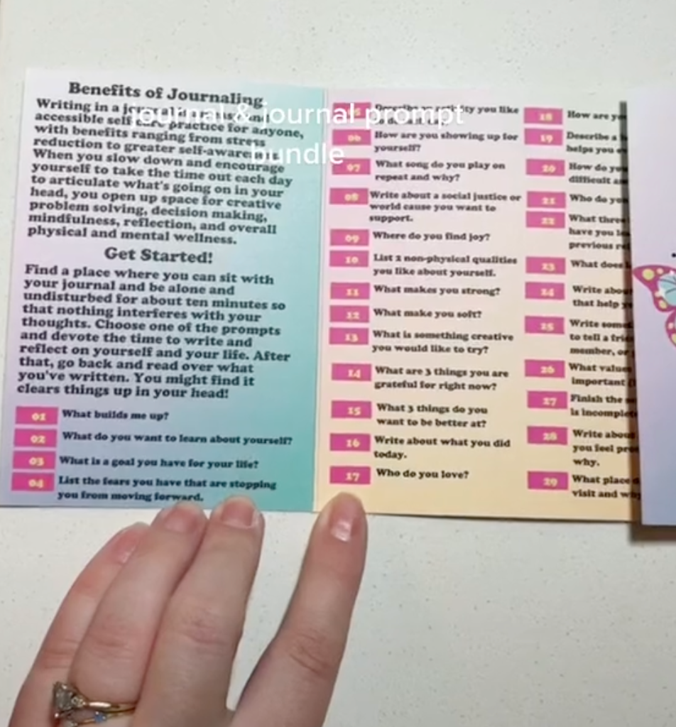 Wellness Journal and Journal Prompts Set