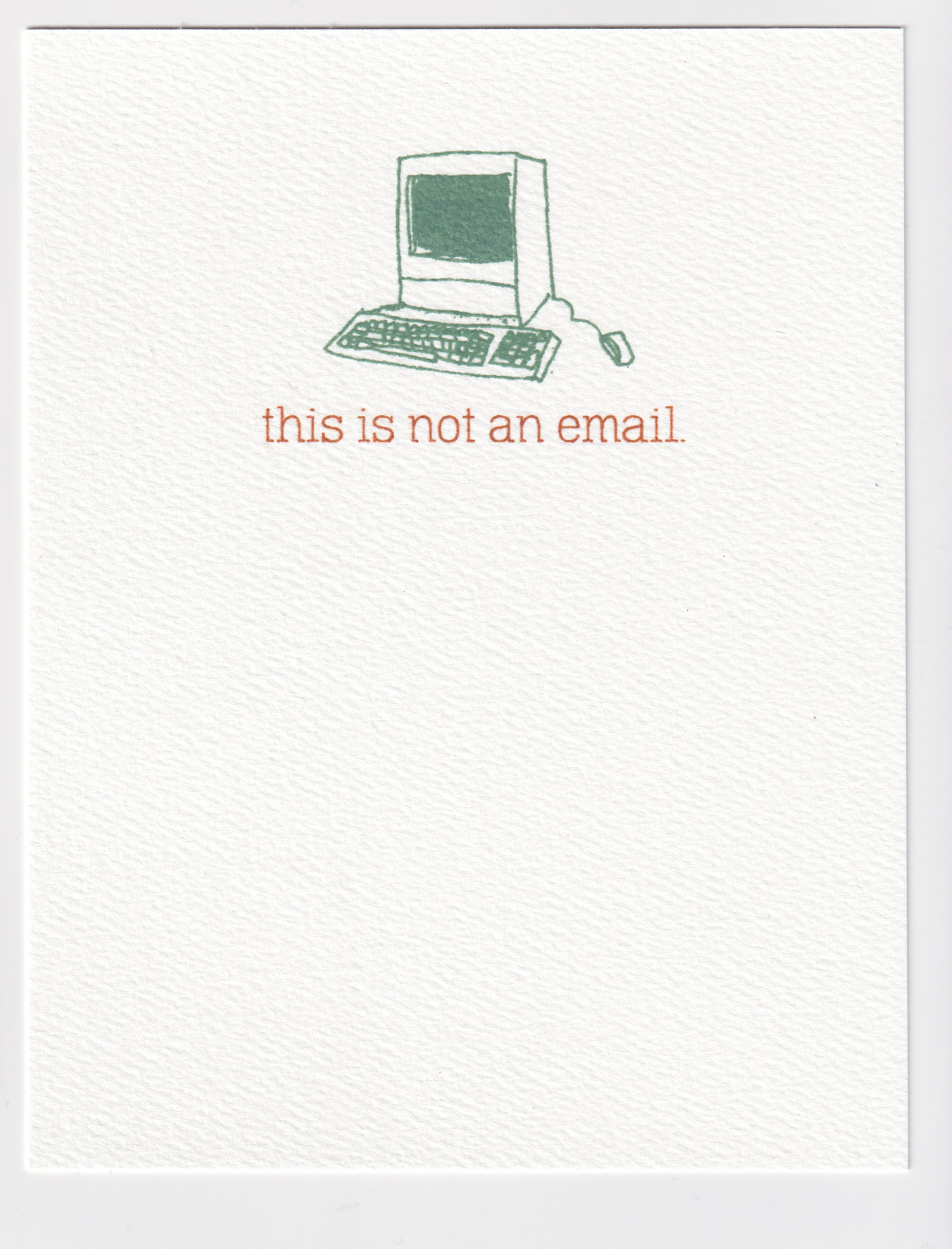 Not an Email Flat Notecard Thermography