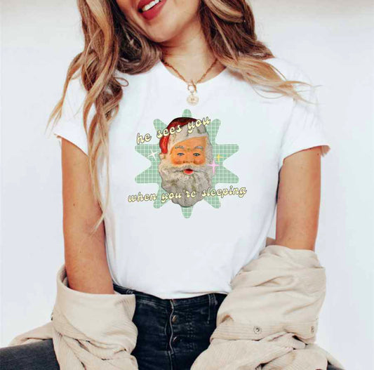 Creepy Santa Christmas T-Shirt | Funny and Eerie Holiday Tee