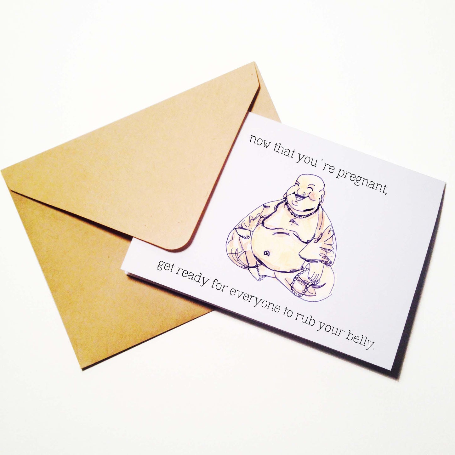 Buddha Big Belly Baby Shower Card