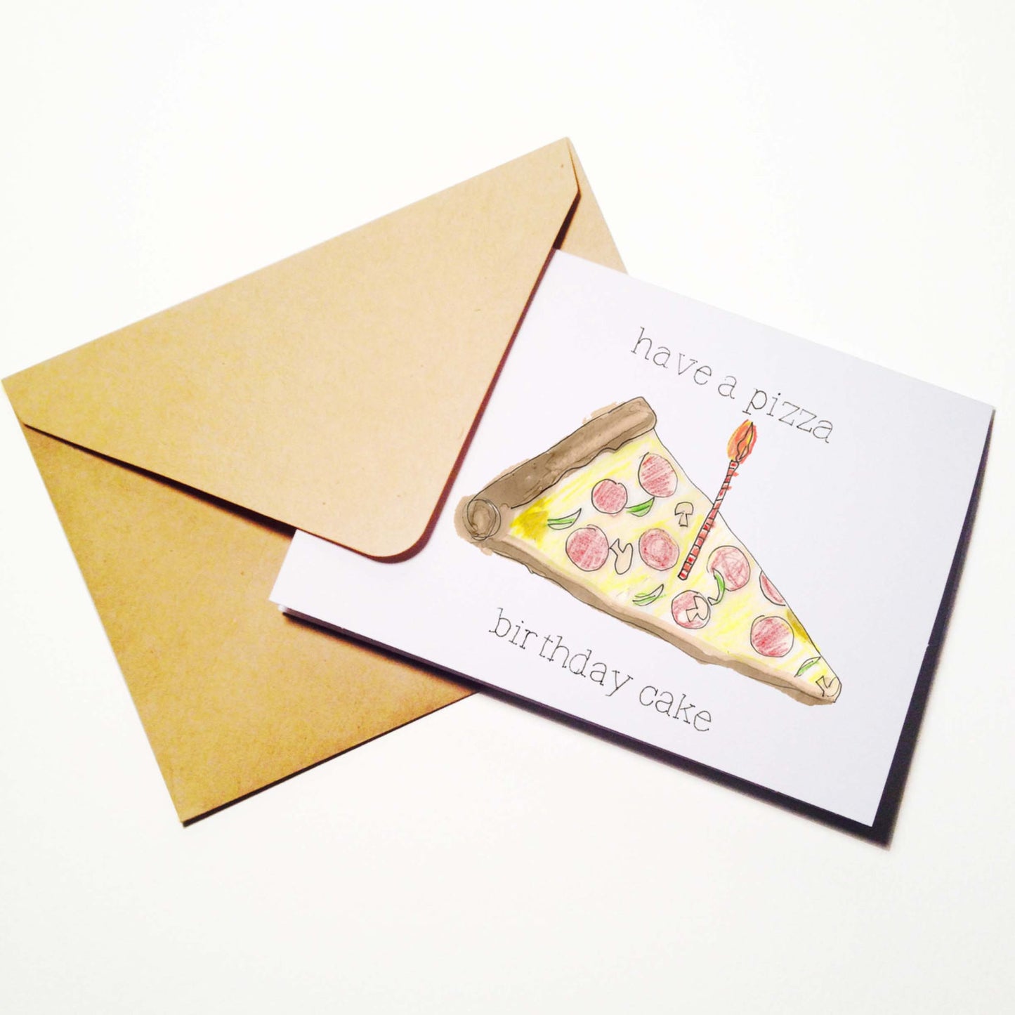 Pizza Birthday Cake Card