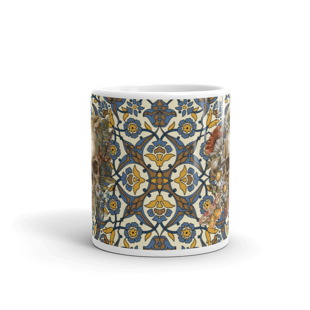Among Flowers Skeleton mug