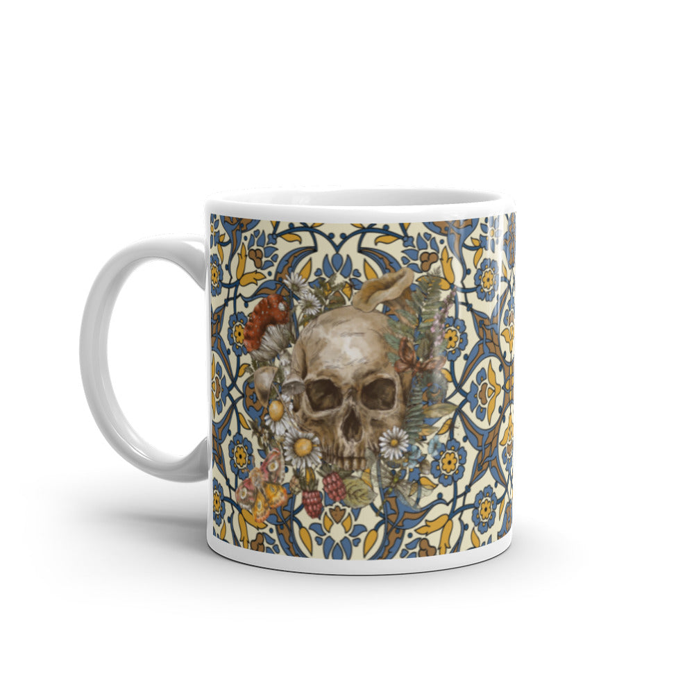 Among Flowers Skeleton mug