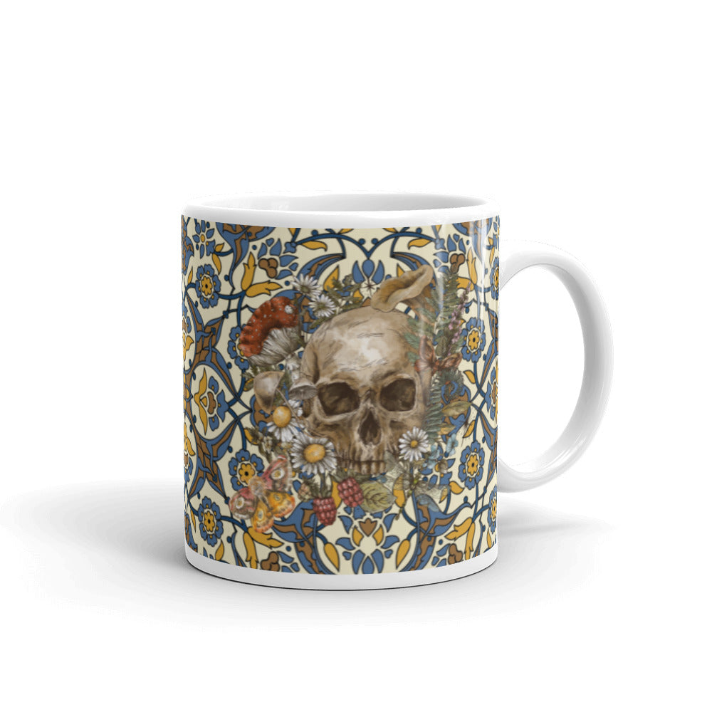Among Flowers Skeleton mug