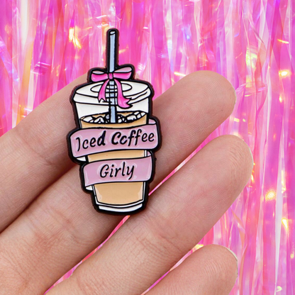 Iced Coffee Cute Aesthetic Enamel Pin