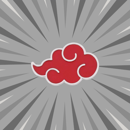 Iconic Crimson Cloud Ninja Aesthetic Brooch and an Trendy Anime Otaku style Enamel Pin for a Fashion Accessory and Cosplay Gift & Merch