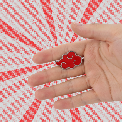 Iconic Crimson Cloud Ninja Aesthetic Brooch and an Trendy Anime Otaku style Enamel Pin for a Fashion Accessory and Cosplay Gift & Merch