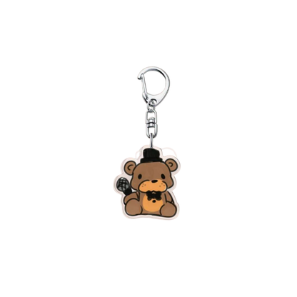 Five Nights at Freddy's Top Hat Brown Bear Animatronic Acrylic Keychain Spooky Singing Mascot Indie Horror Game Inspired Carm