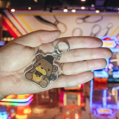 Five Nights at Freddy's Top Hat Brown Bear Animatronic Acrylic Keychain Spooky Singing Mascot Indie Horror Game Inspired Carm