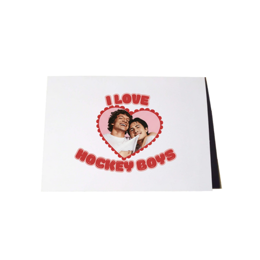 Heated Rivalry I Love Hockey Boys Card