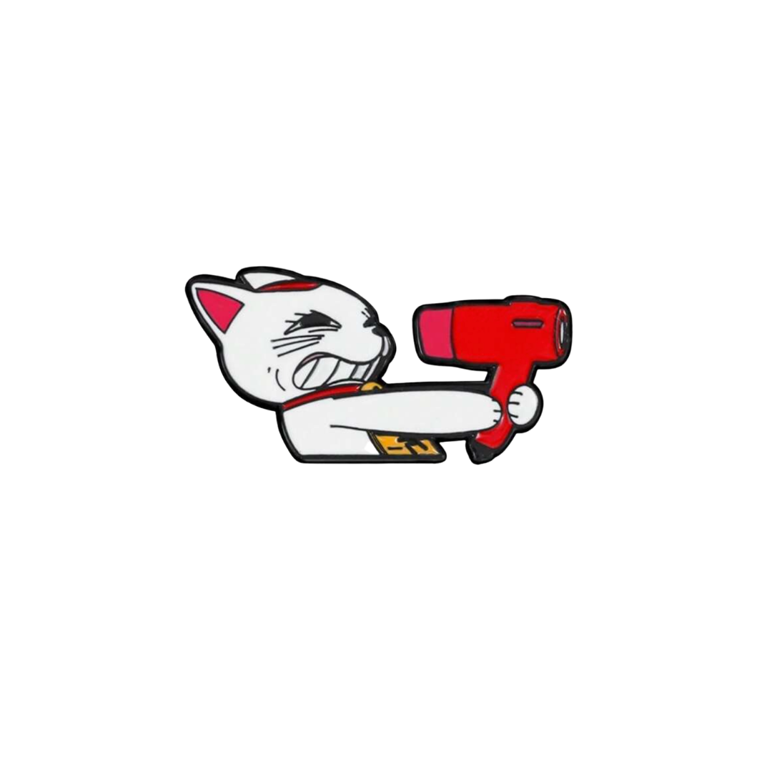 Creepy-Cute Supernatural Cat Enamel Pin - Horror Yokai Spirit Badge for Goth & Alternative Accessories, Spooky Cat Brooch