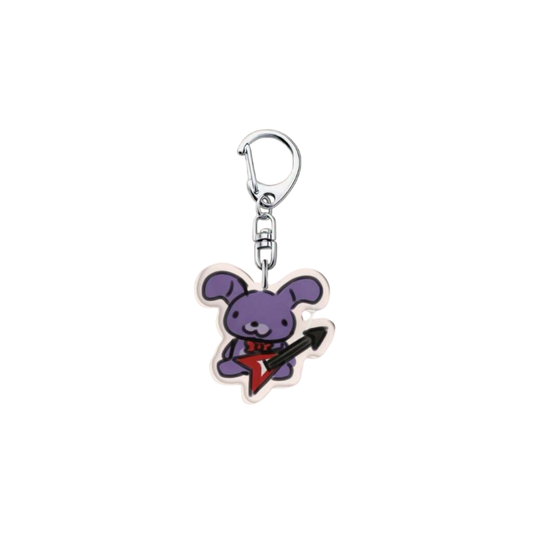 Five Nights at Freddy's Purple Guitarist Musician Bunny Animatronic Acrylic Keychain of Indie Horror Game Inspired Charm