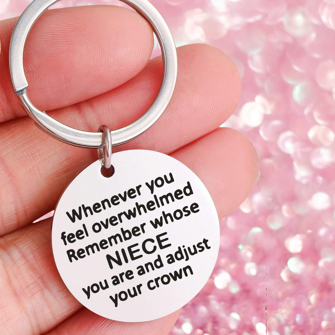 Remember Who You Are Niece from Aunt & Uncle Inspirational Family Keepsake Keychain or Keyring as a Moving Away Graduation Present for Nieces