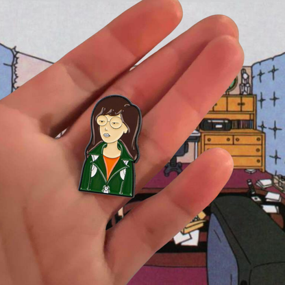 Daria Sarcastic 90s Cartoon Girl, Anti-Social 90s Kids, MTV Cartoon Nostalgia, Retro Animation and "I Hate Everybody" Enamel Lapel Pin