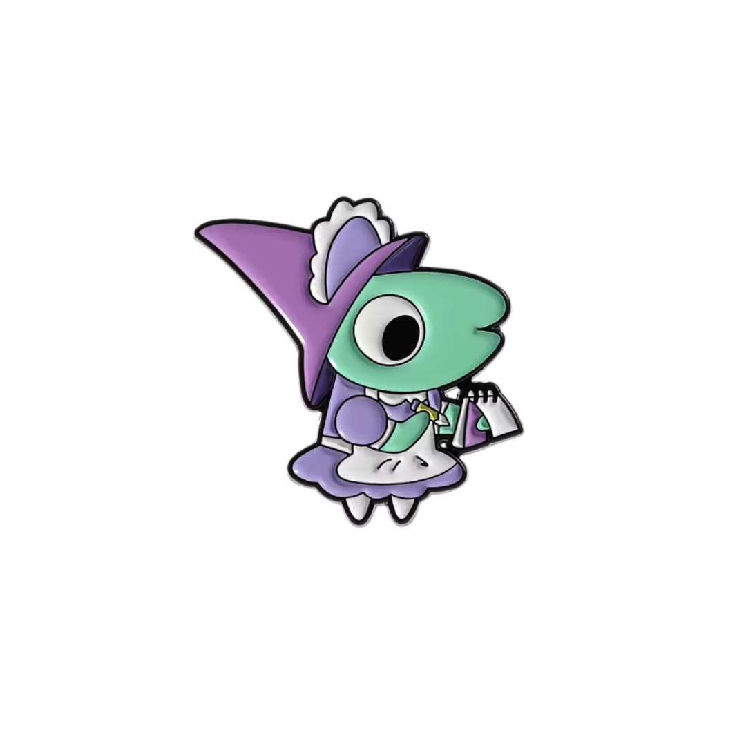 Glep in Quirky Purple Maid Costume Outfit Enamel Pin or Lapel Badge for Adult Animation Inspired Fans